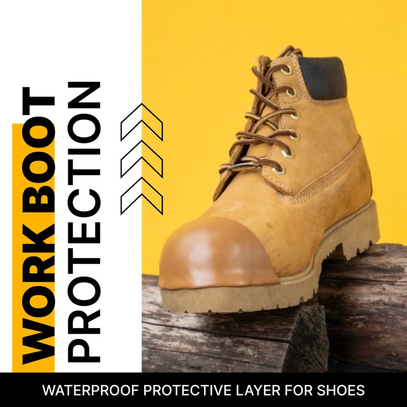 Tuff Toe Boot Toe Protector Adhesive, Shoe Glue Toe Protectors for Shoes and Work Boots - Waterproof, Heat Resistant, Heavy Duty Protective Layer & Shoe Repair Kit - Easy Application, Covers 2 Shoes, Tan Color - Image 2